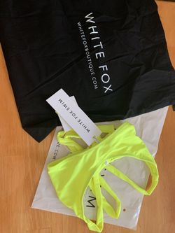 BRAND NEW WITH TAGS! WHITE FOX neon yellow swim top