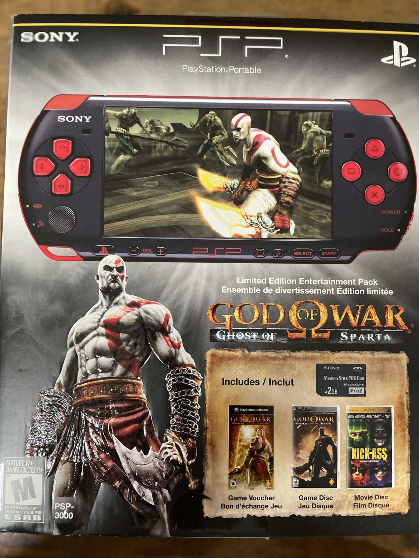  PlayStation Portable Limited Edition God of War Ghost of Sparta  Entertainment Pack - Red/Black : Video Games