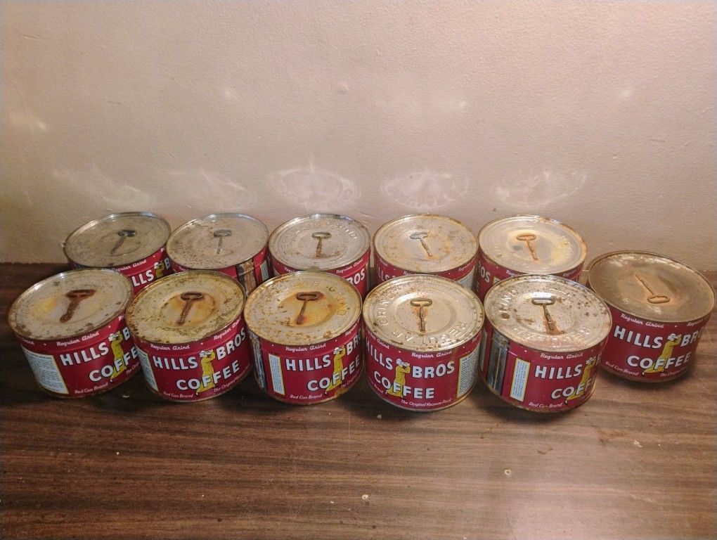 Rare Vintage Hills Bros Coffee Tin Sealed With Key $50 Each