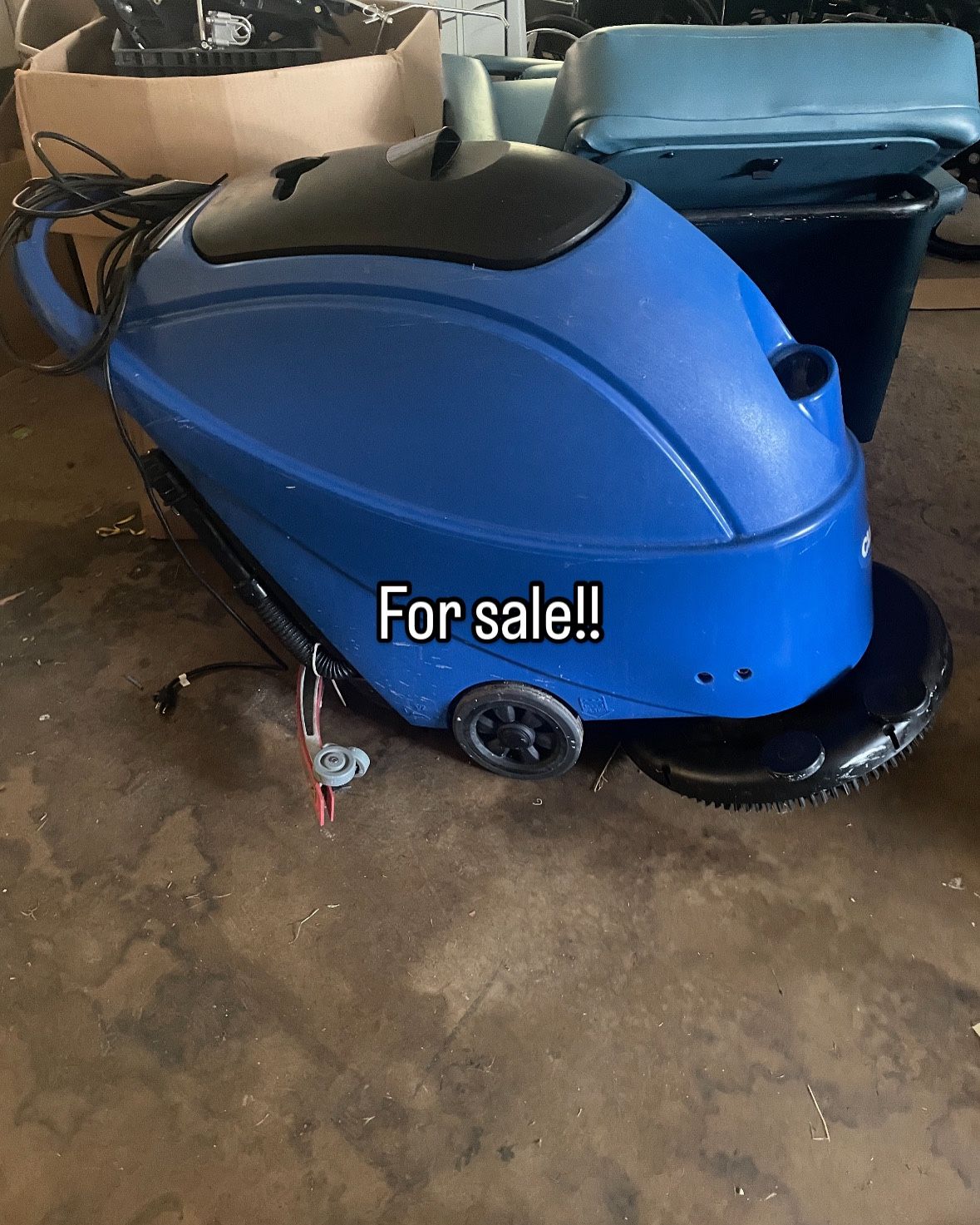Floor scrubber, and vacuum