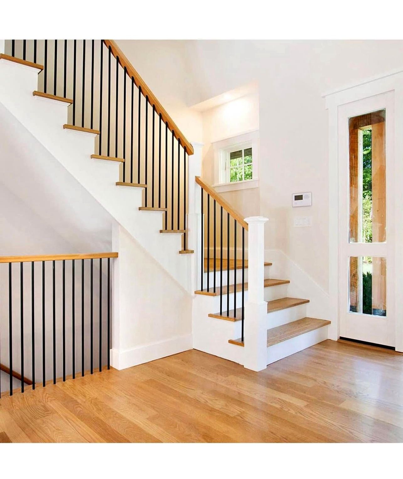 DEVALLEY Wrought Iron Balusters (Set of 30) - Hollow Suqare Straight Stair Spindles