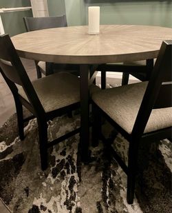 Black/Grey 48" Round Dining Set
