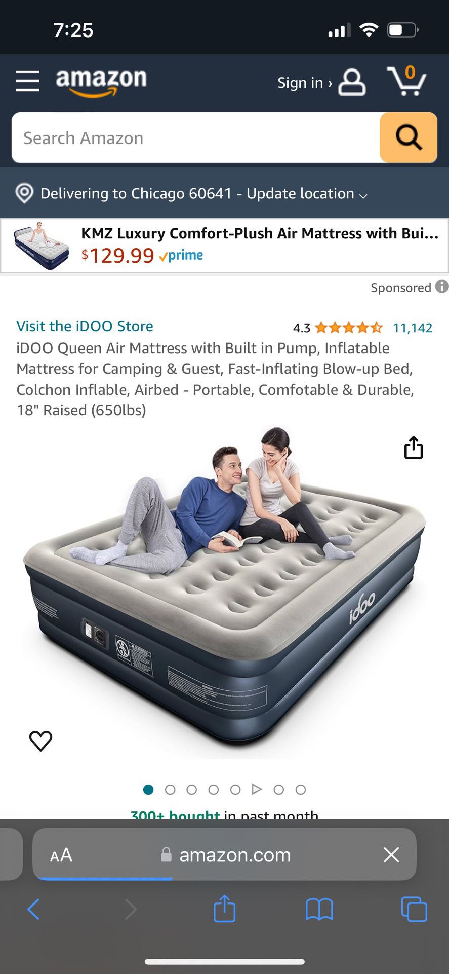 Idoo Queen Air Mattress With Built In Pump, Inflatable Mattress For Camping & Guest, Fast-Inflating Blow-Up Bed, Colchon Inflable, Airbed - Portable, 
