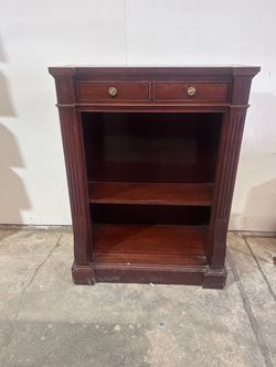 Mahogany Wood Bookcase with Two Drawers