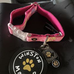 New Winston Manner XS / Small Pink Dog Collar EXCELLENT QUALITY 