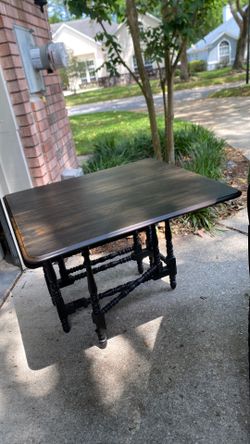 Folding Accent Table Wood Black
