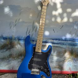 Beautiful Blue Electric Guitar