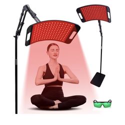 Red Light Therapy for Body and Face, Red Light Panel with 660nm & 850nm LEDs, Infrared Light Therapy Lamp with Adjustable Stand, Red Light-Therapy at 