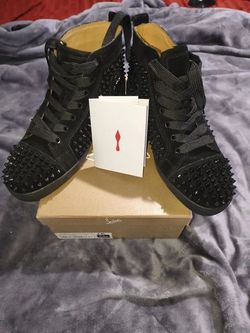 Christian Louboutin Black Suede Spiked High-Top Sneakers