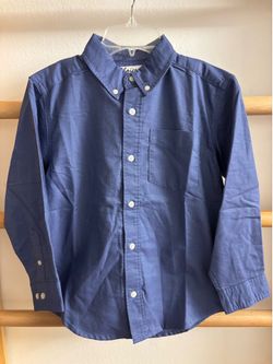 Boys Navy Button-Down Shirt
