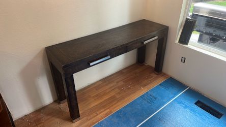 Leather wrapped table -