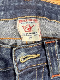 True Religion Brand Jeans Men’s Size 28 Made in USA Dark Wash Horseshoe Denim Y2K