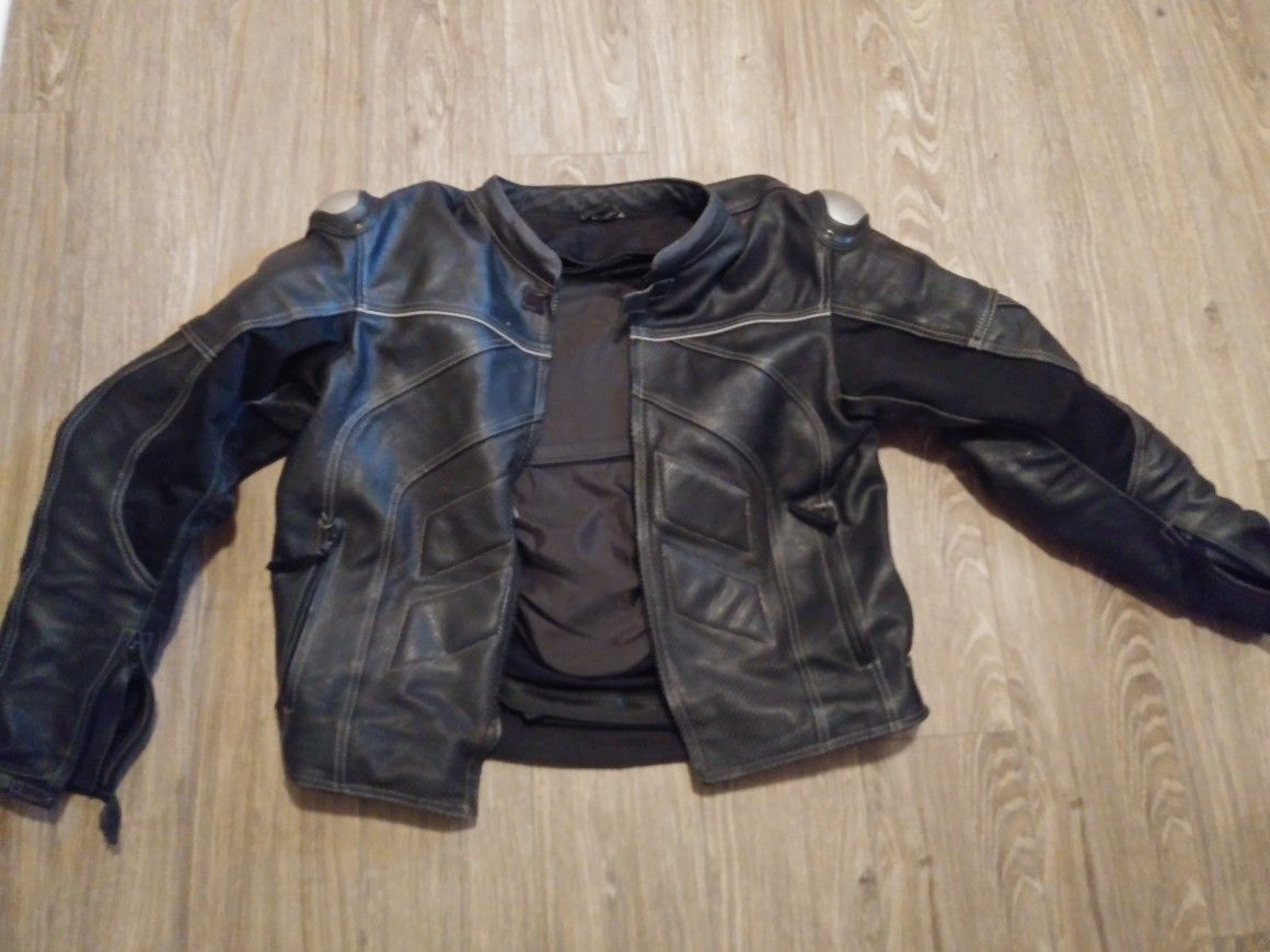Motorcycle leather jacket and pants