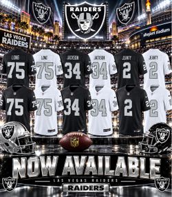 Nikea Las Vegas Raiders Jerseys - Long, Jackson, Jeanty