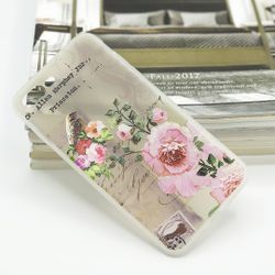 3D Relief Peach Lace Roses Flowers Phone Case Soft TPU Back Cover Compatible with iPhone 7/8 Plus