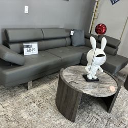 New Sectional Grey Leather Comes In White And Black 