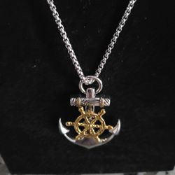 Anchor/Ship Wheel Pendant Necklace 
