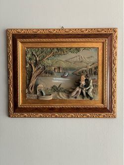 Capodimonte porcelain framed picture