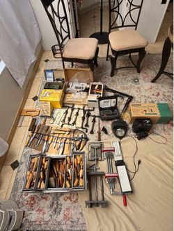 Extensive collection of professional-grade woodworking and wood carving tools