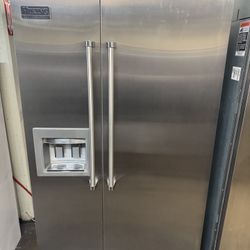 Viking 48” Stainless Steel Built In Side By Side Refrigerator 