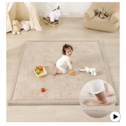 New Elasti-Foam Baby Play Mat Thick Beige 79x79