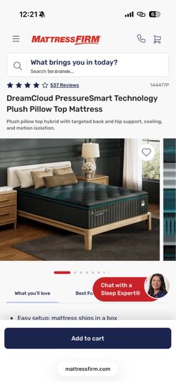 Full size DreamCloud Pressure smart Mattress