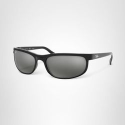 RAY BAN RB2027 601 W1 Black Rectangle 62 mm Unisex Polarized Sunglasses