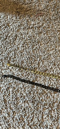 Stainless steel black and gold chains