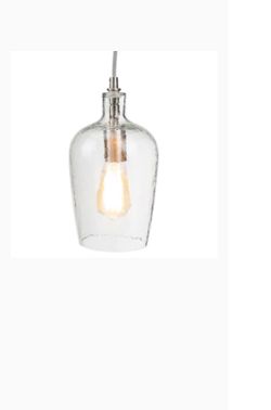 allen + roth Brushed Nickel Transitional Clear Glass Bell Mini Pendant Light