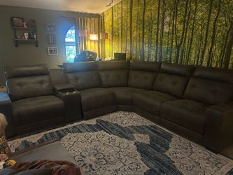 Microfiber sectional couch with electrical