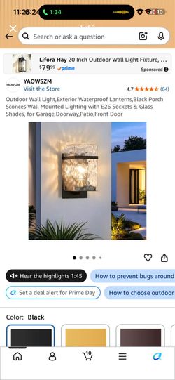 Outdoor Wall Light,Exterior Waterproof Lanterns,Black Porch Sconces Wall Mounted Lighting with E26