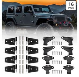16PCS Body Door Hinge Sets Compatible with 2007-2018 Wrangler