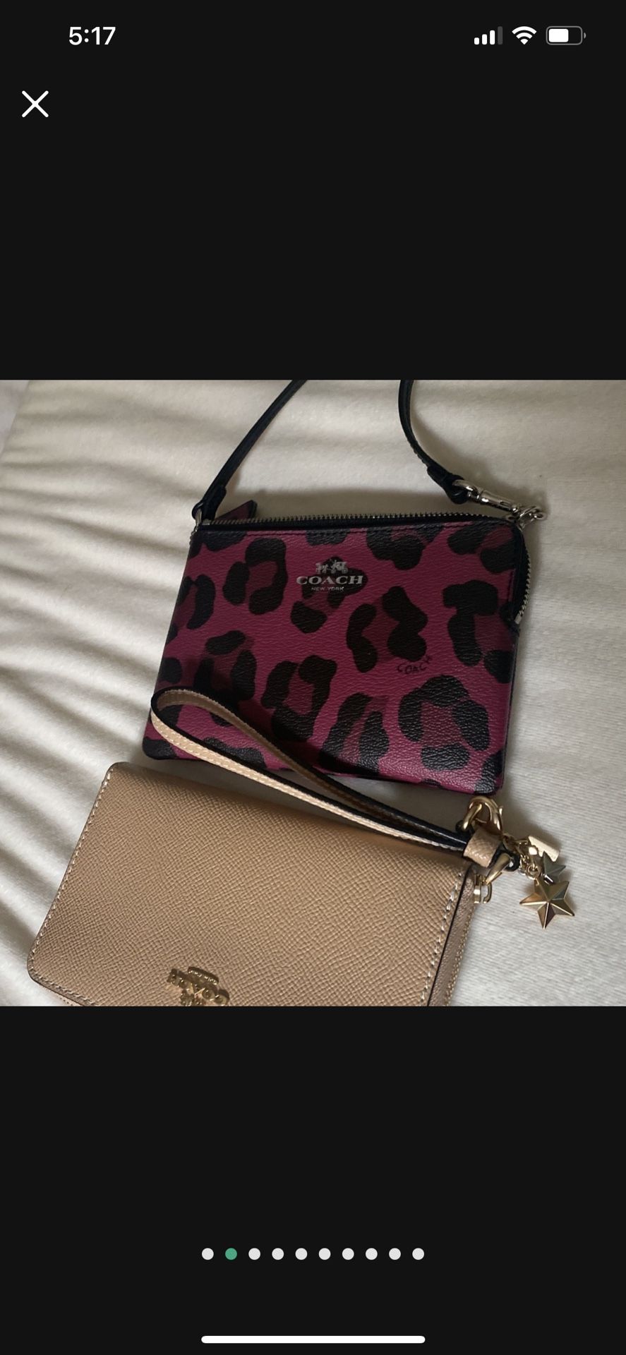 Coach Wristlet Han Bag And Wallet Used Once Like New Light Pink And Purple $95 Each 