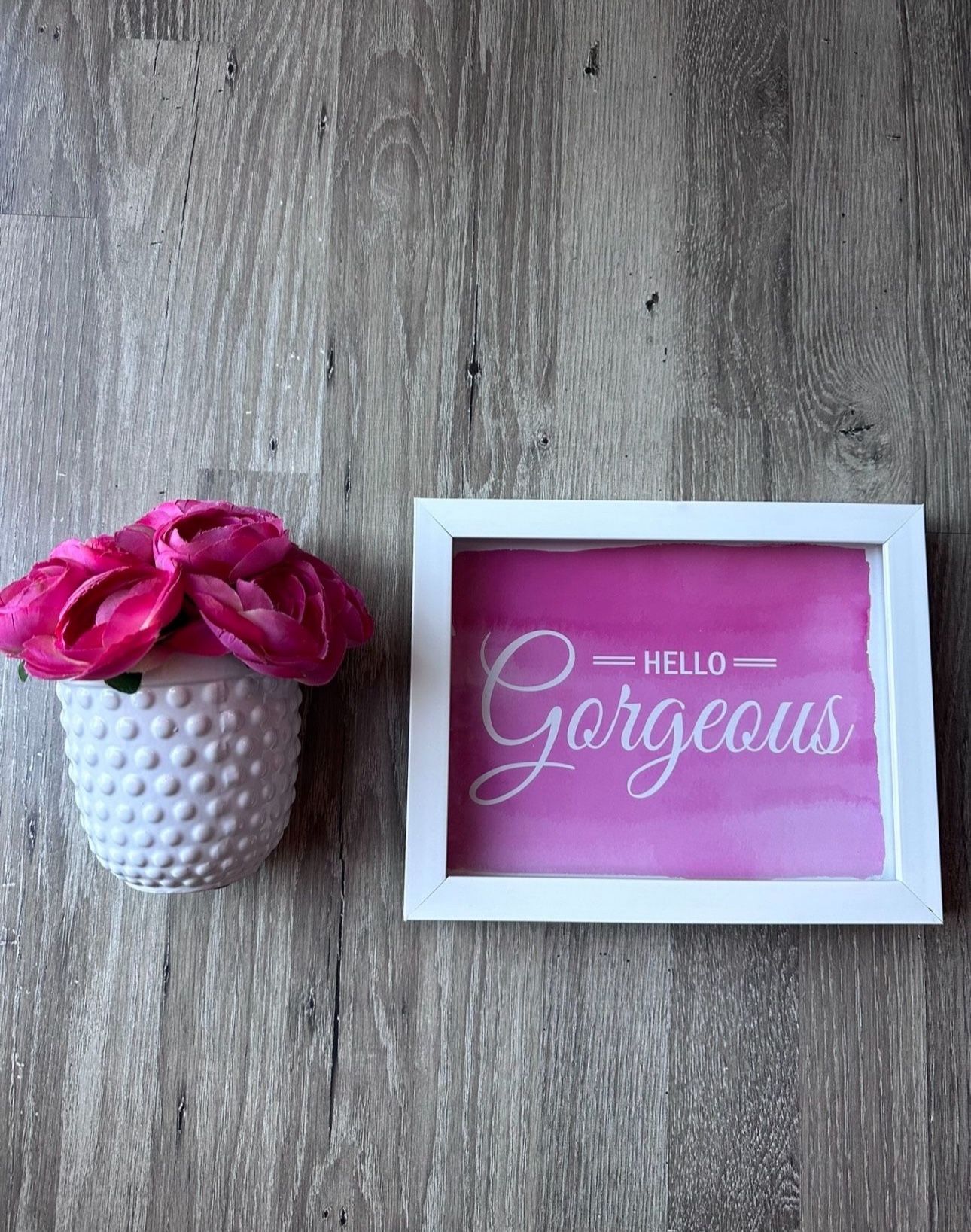 2-pc Set! Pink Flowers & Frame! 