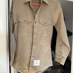 Mens Military Tropical Khaki Long Sleeve