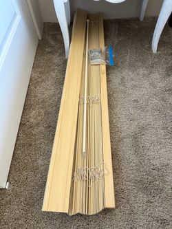 5 Levolor 2” Wood Blinds, Color Summer Wheat