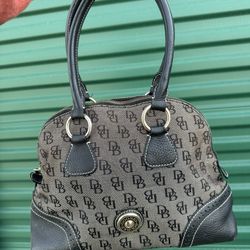 Authentic Dooney & Bourke Monogram Satchel Purse – Brown/Black