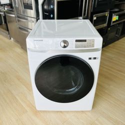 Samsung - 7.5 cu. ft. Smart Electric Dryer with Steam Sanitize+ - White Model:DVE45BW
