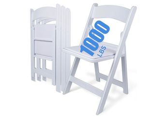 White 4 PCS Lightweight Resin Folding Chairs with Padding Unleash Comfort Foldable Chair and Durabil