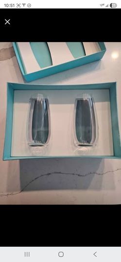 TIFFANY&CO Stemless Wine/Champagne Flutes in Crystal Glass