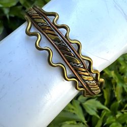 Unisex Brutalist Copper Cuff Bracelet 