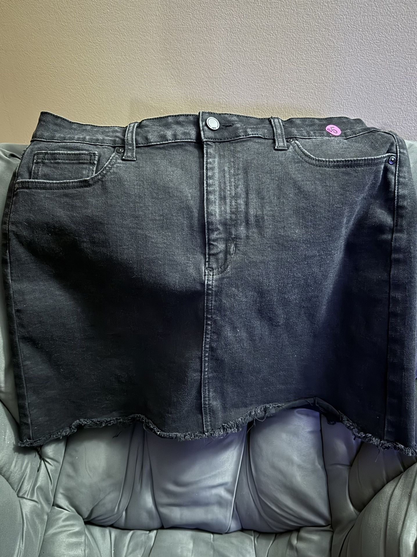Black Denim Mini Skirt Womens EUC