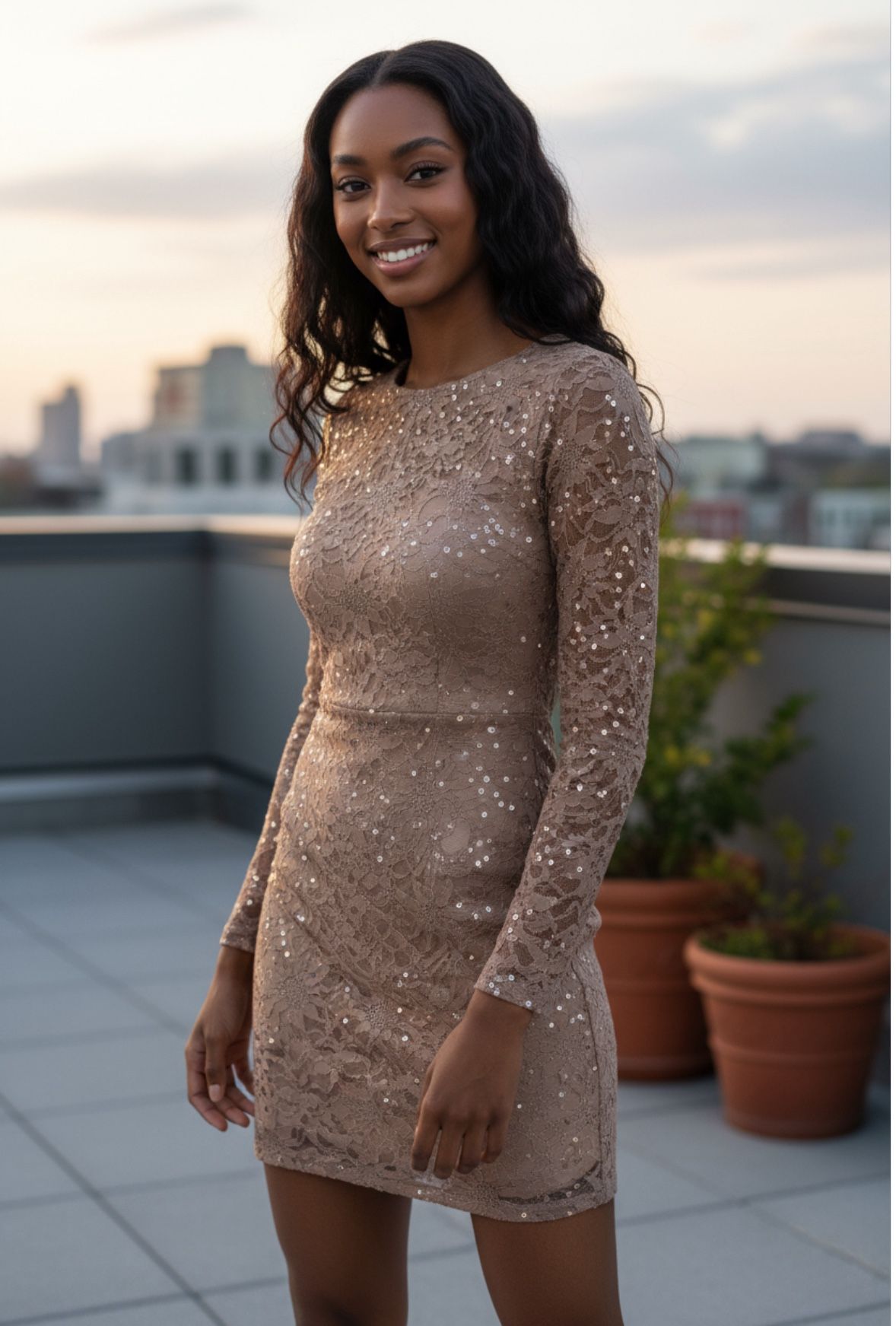 Jump Apparel Lace Mini Dress -Size L