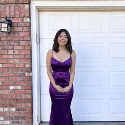 long purple formal dress