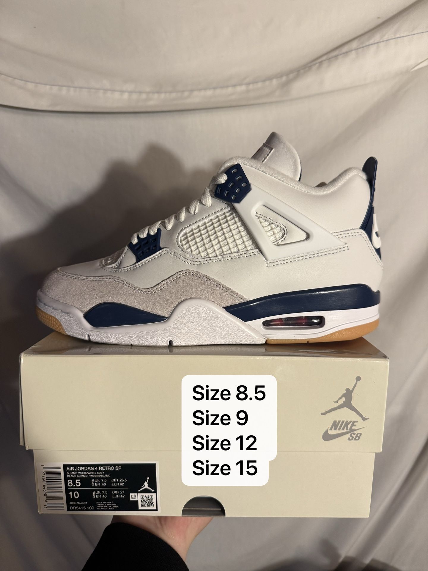 Air Jordan 4 Retro SB Navy Mens size 8.5 size 9 size 12 size 15