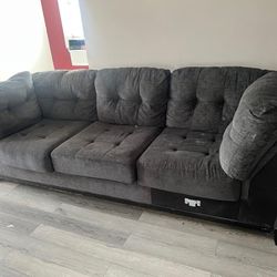  modern dark gray L-shape Sofa Set