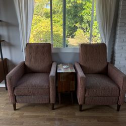 Set Of mid century Modern recliners 
