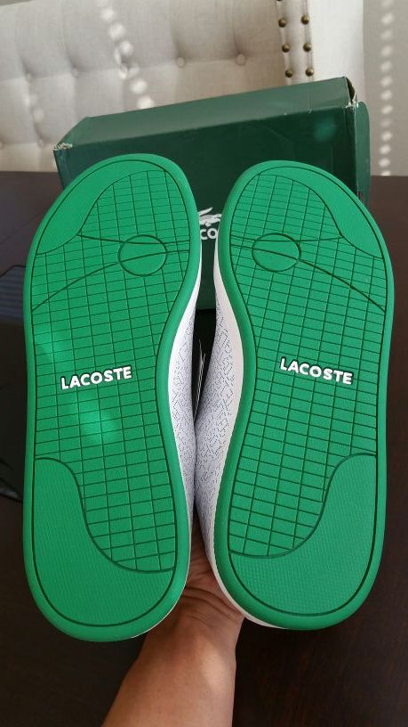Lacoste Carnaby Scorecard white green shoes new men size 13