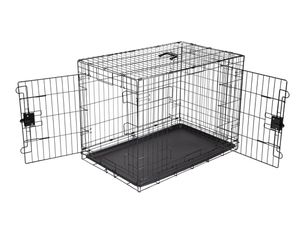 36" x 23" x 25" Animal Double Door Crate , Black
