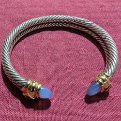 David Yurman 10mm 14k Gold And Sterling Silver Cable Bracelet 